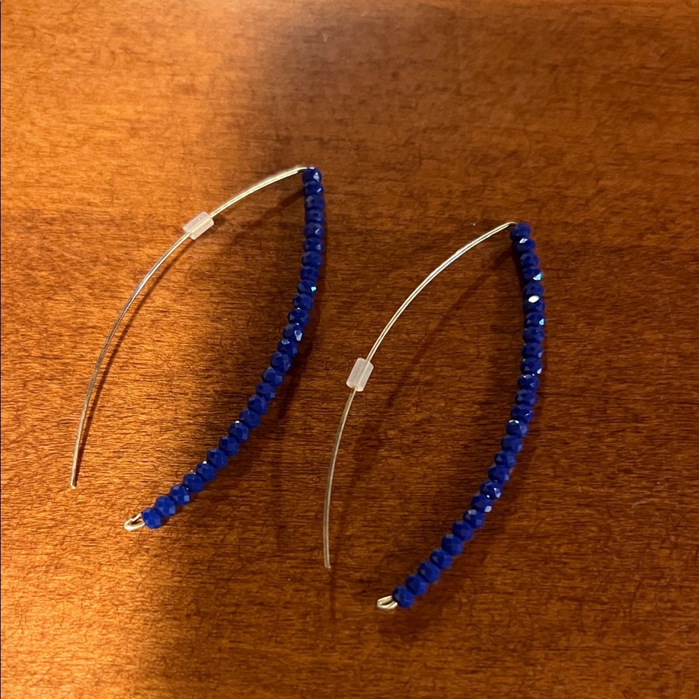 Elegant Blue Beaded Earrings